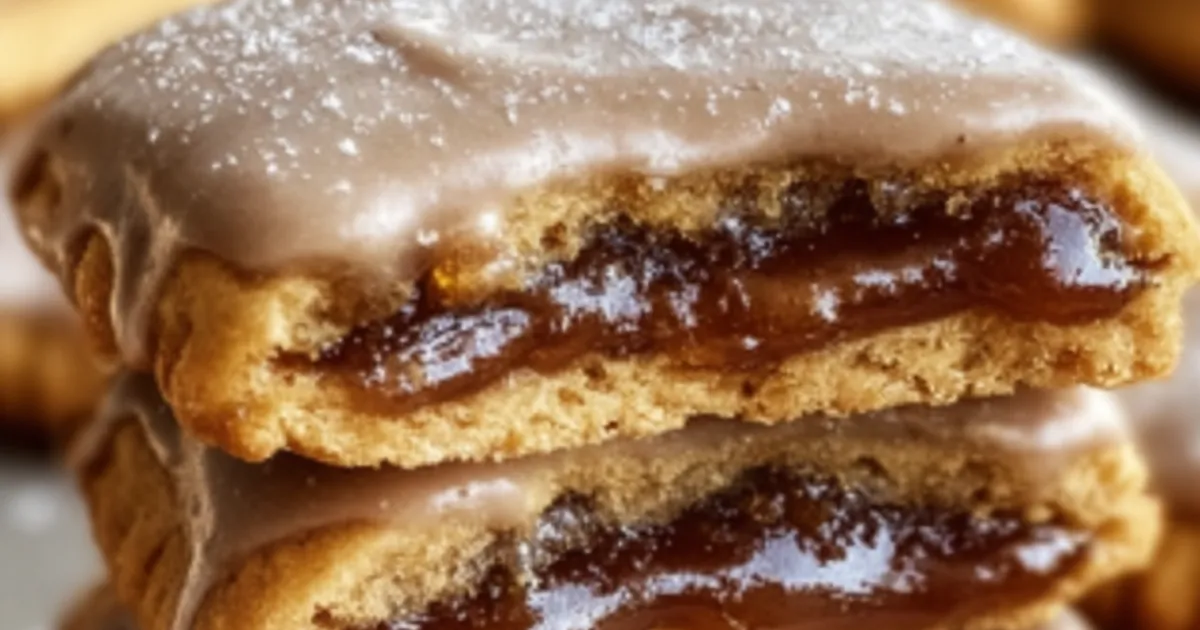 stack of gooey brown sugar bars with icing glaze and cinnamon filling