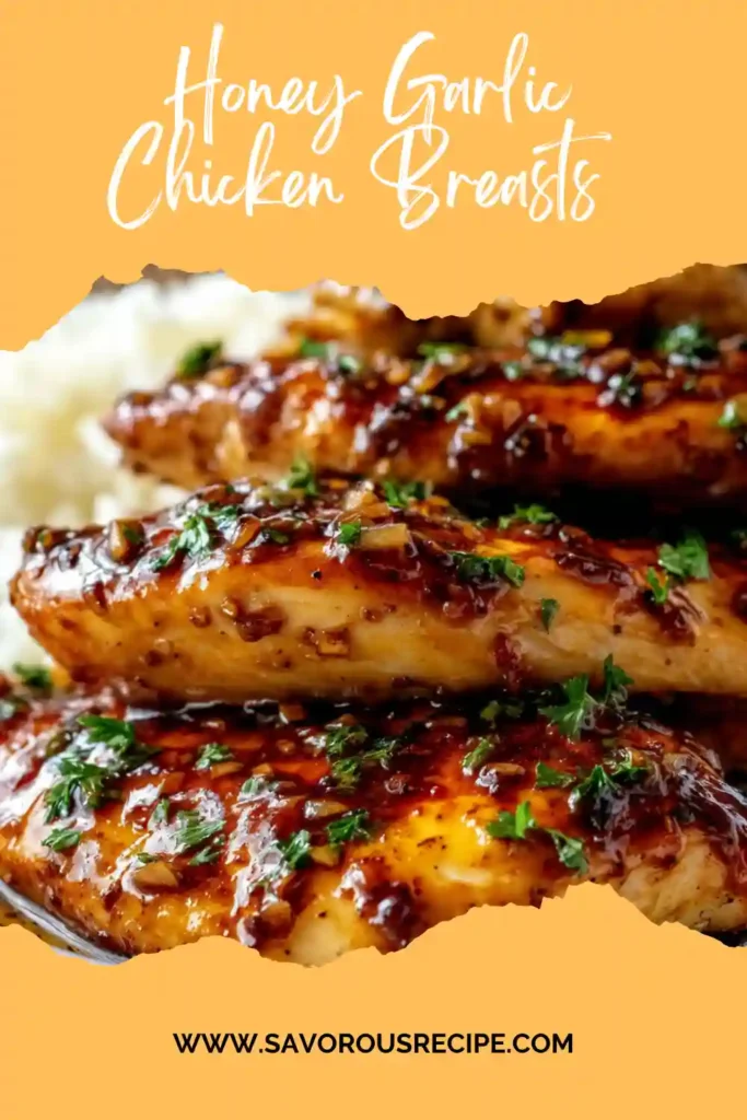 honey garlic chicken breasts with glaze and herbs