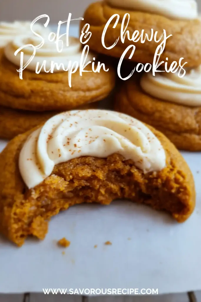 soft and chewy pumpkin cookies with cream cheese frosting
