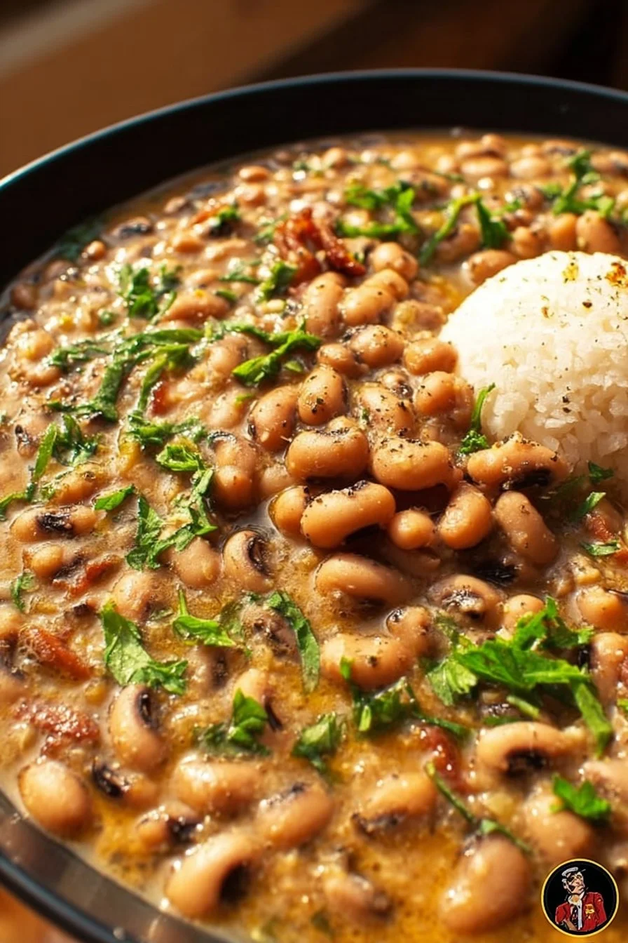 Creamy Southern black-eyed peas dish served in a bowl