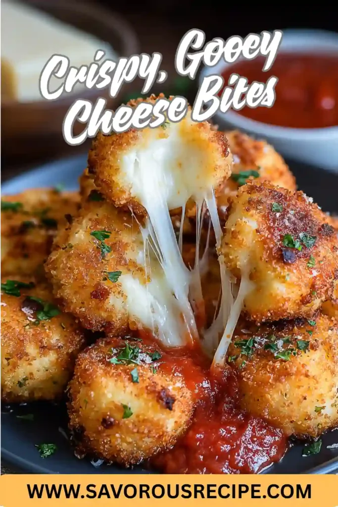 Crispy golden cheese bites with gooey melted mozzarella center, dipped in marinara sauce