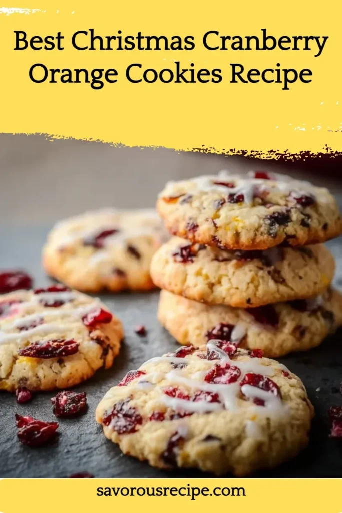 Delicious Christmas cranberry orange cookies on a festive plate