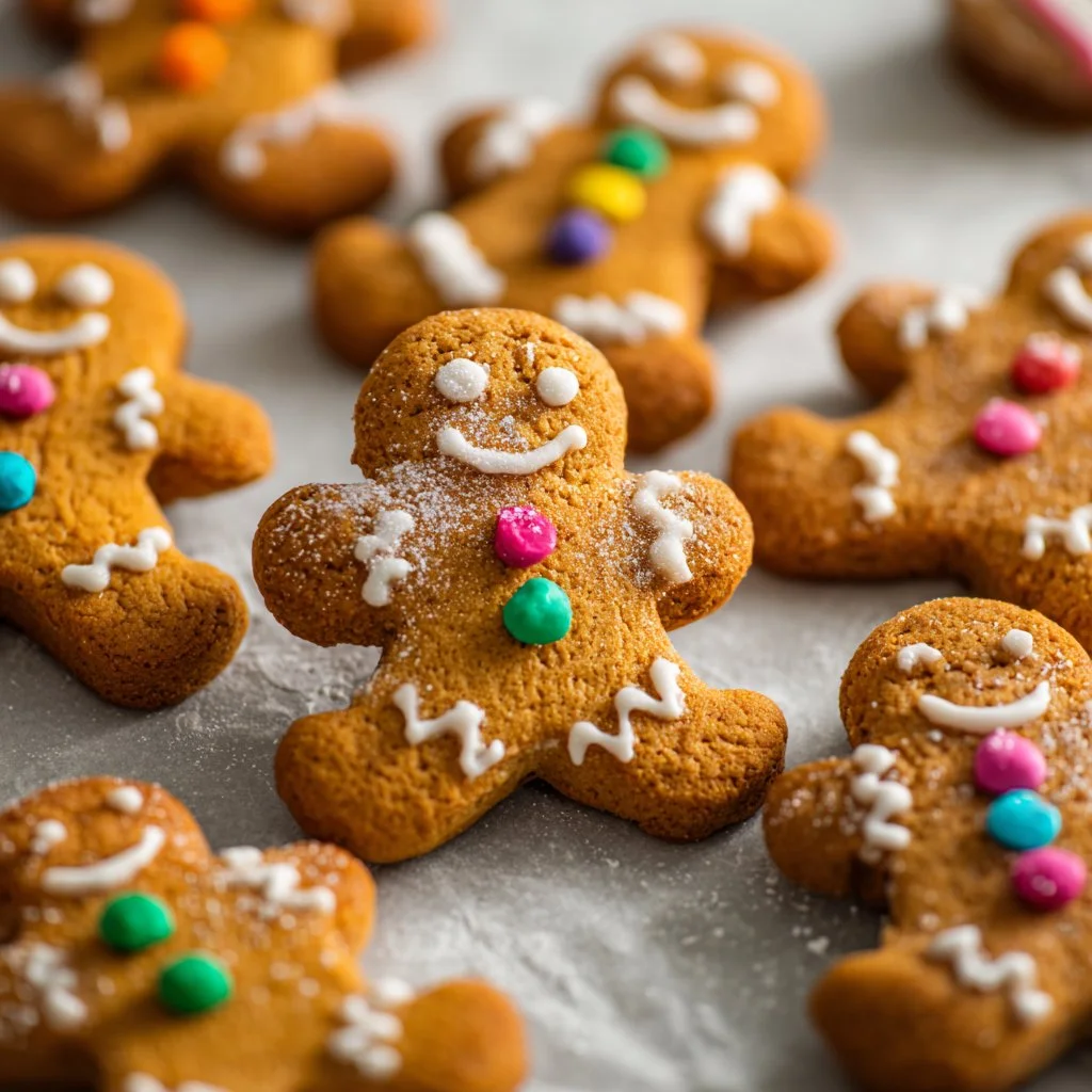 Plate of beautifully decorated gingerbread cookies for the holidays