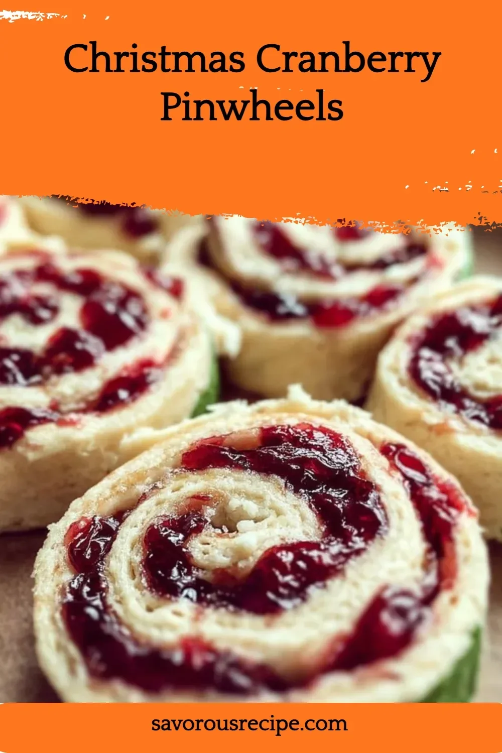 Beautifully arranged Christmas Cranberry Pinwheels for festive celebrations.