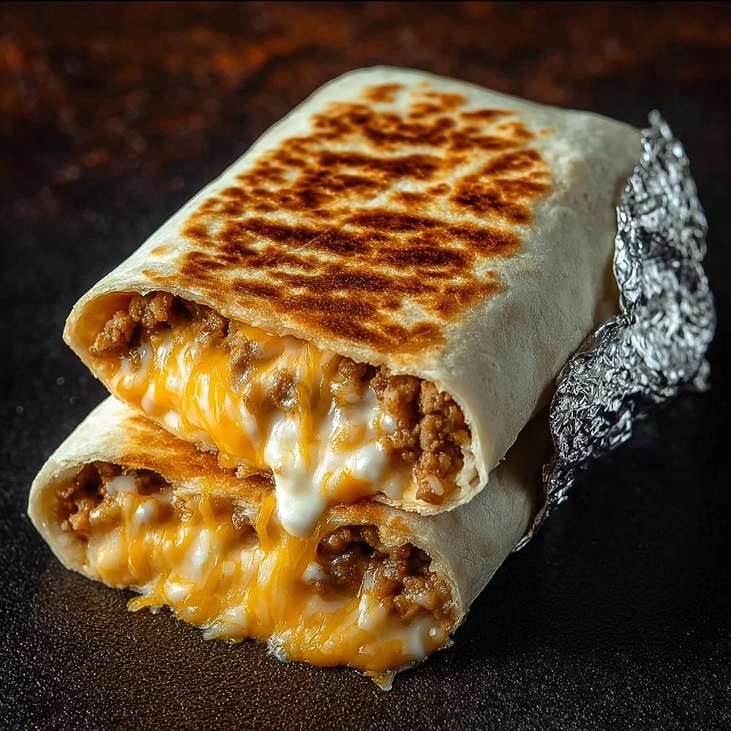 Delicious Grilled Cheese Burrito with melted cheese and crispy edges