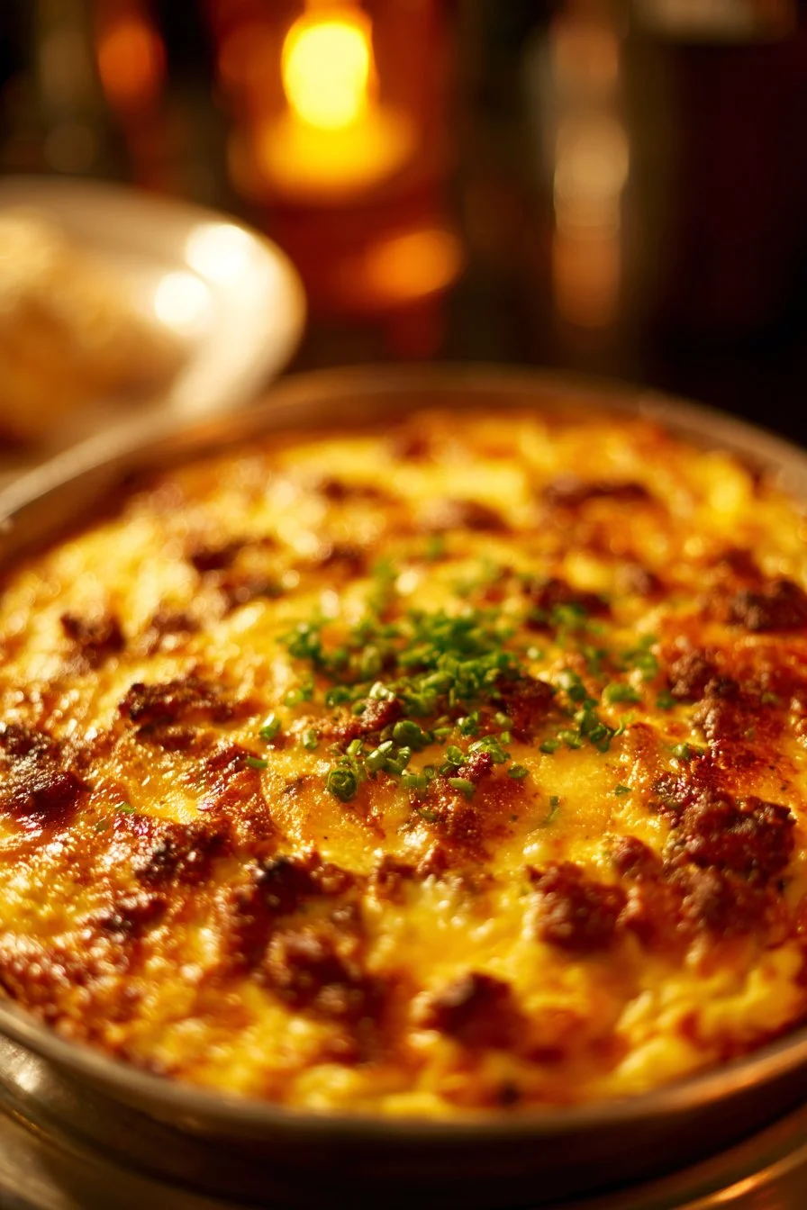 A bowl of Hissy Fit Dip garnished with herbs and served with crispy chips.