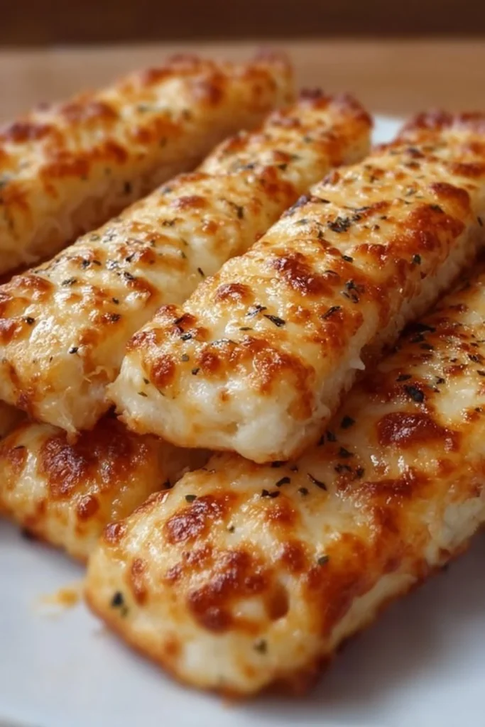 Delicious homemade Pizza Hut cheese sticks ready to enjoy.
