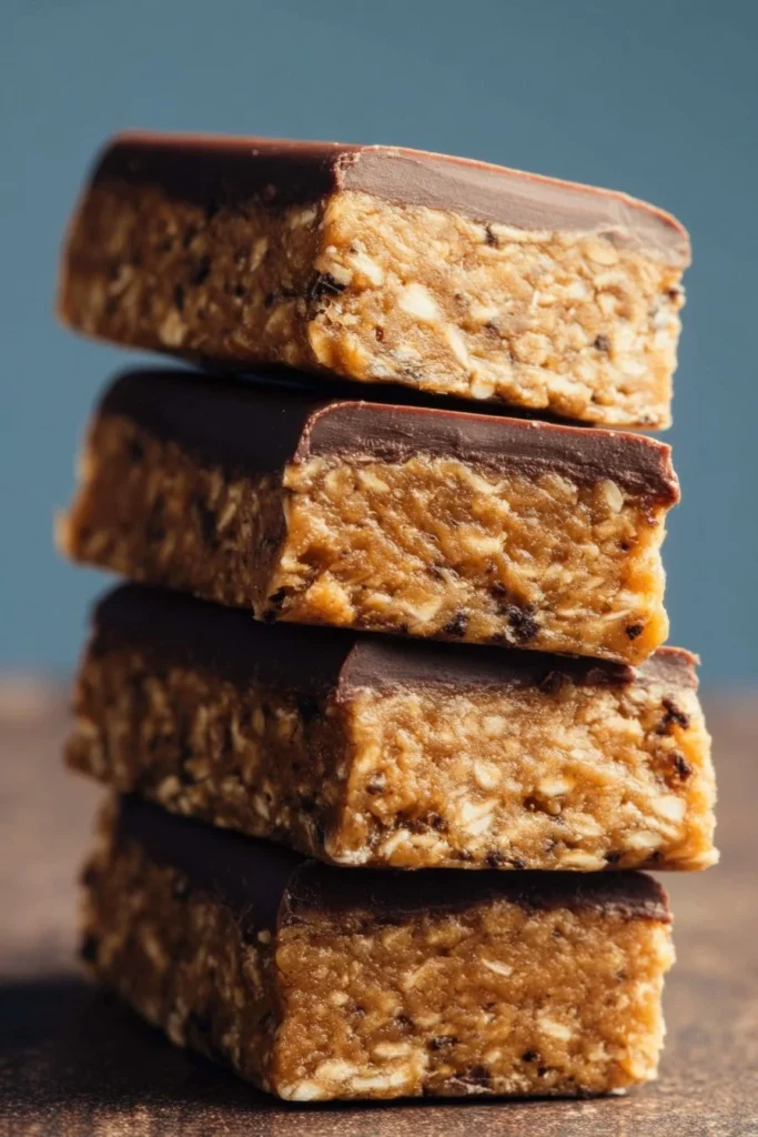 Homemade protein bars with nutritious ingredients and toppings