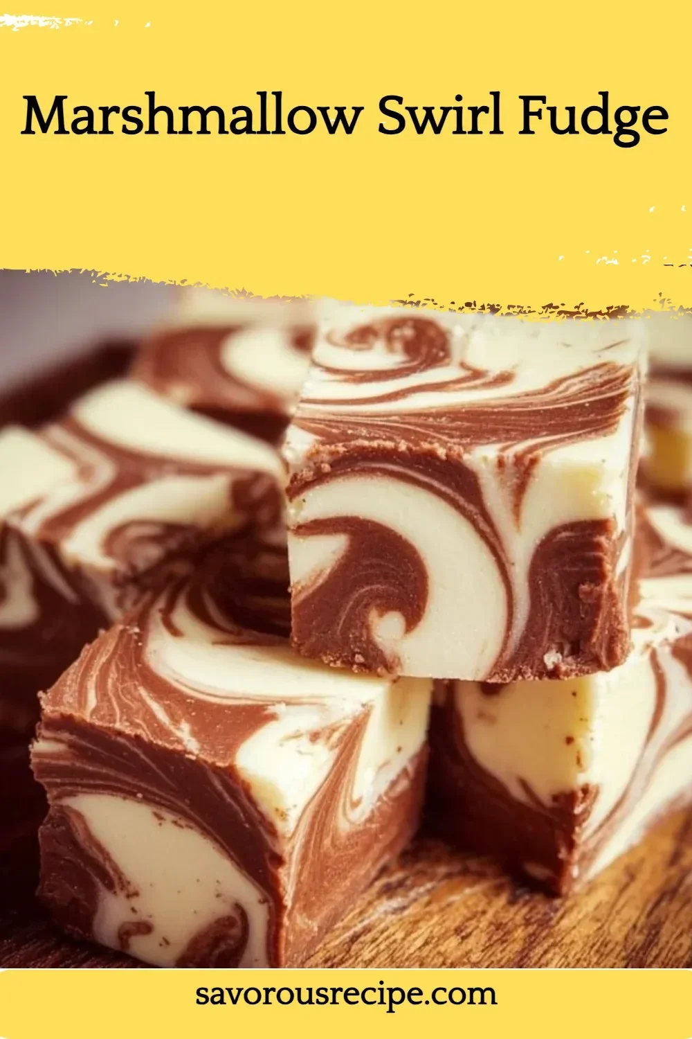 Delicious Marshmallow Swirl Fudge with creamy layers and fluffy marshmallow