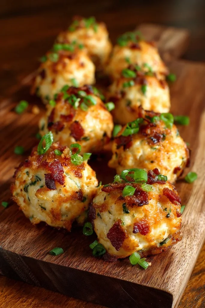 Mini Bacon Ranch Cheeseballs arranged on a platter for a tasty snack