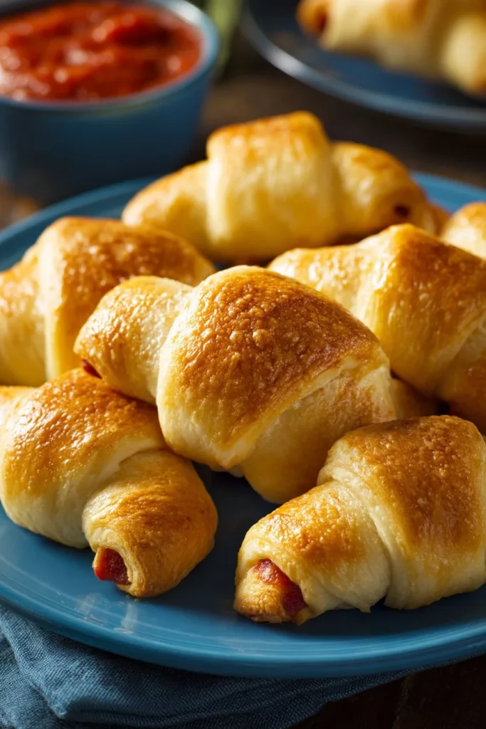 Delicious Pepperoni Crescent Rolls ready to be served as an appetizer.