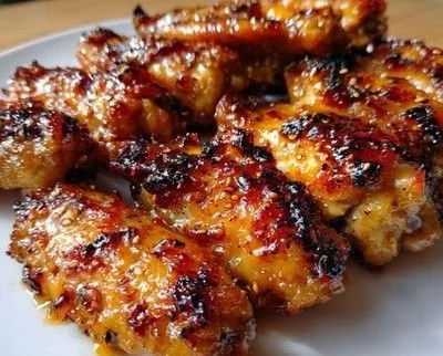 Delicious Pineapple-Teriyaki Wings served with fresh garnish