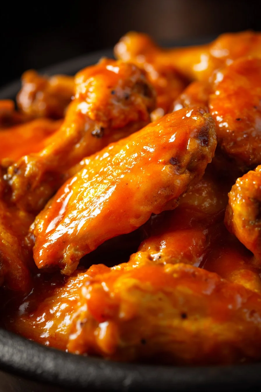 Delicious slow cooker buffalo wings served with celery and ranch dressing