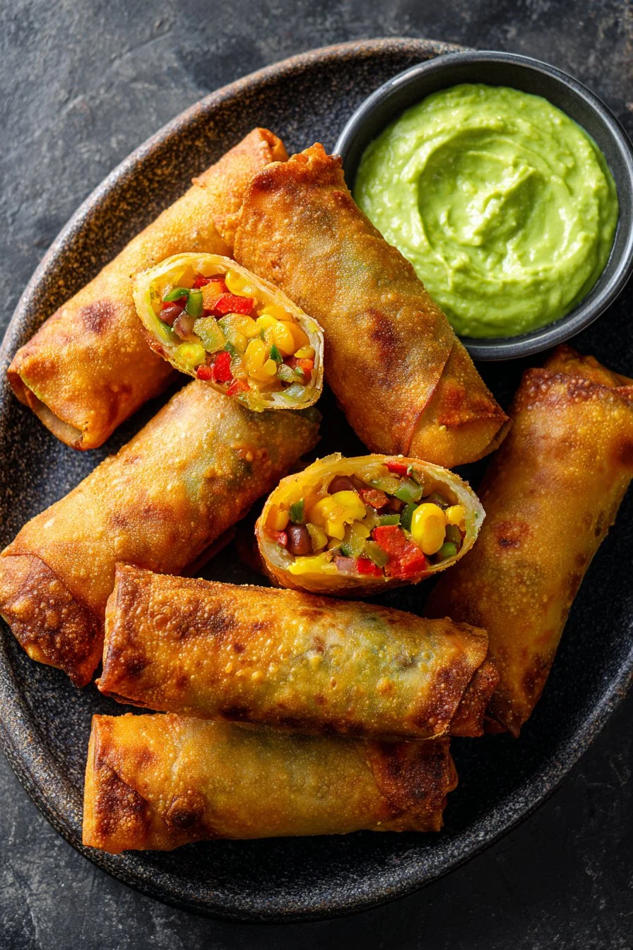 Delicious Southwest Egg Rolls filled with zesty ingredients