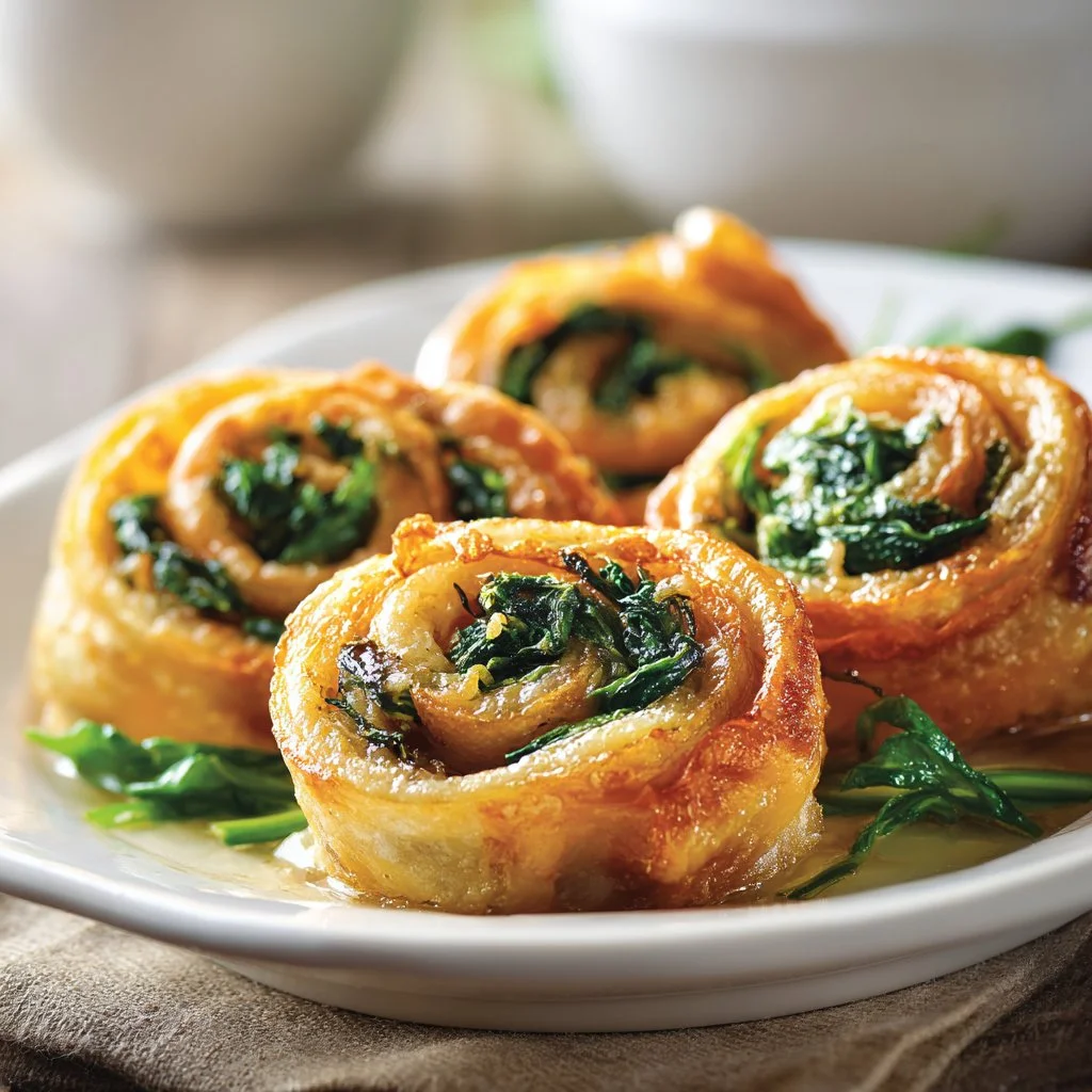 Bite-sized pinwheels filled with spinach dip appetizer