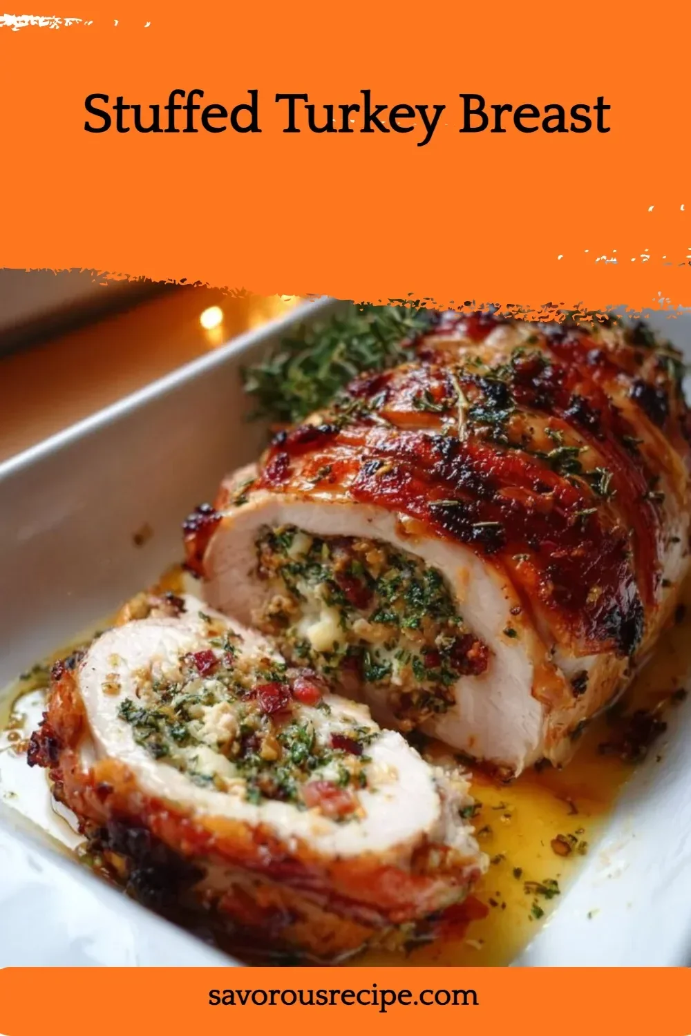 Delicious stuffed turkey breast ready for a holiday feast