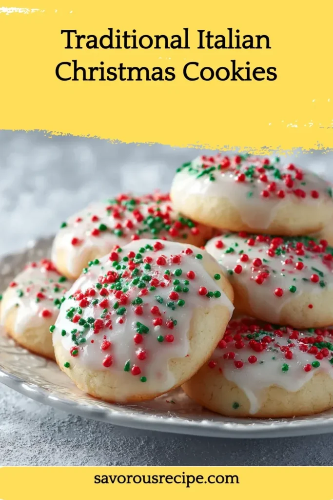 A selection of traditional Italian Christmas cookies arranged on a festive plate.