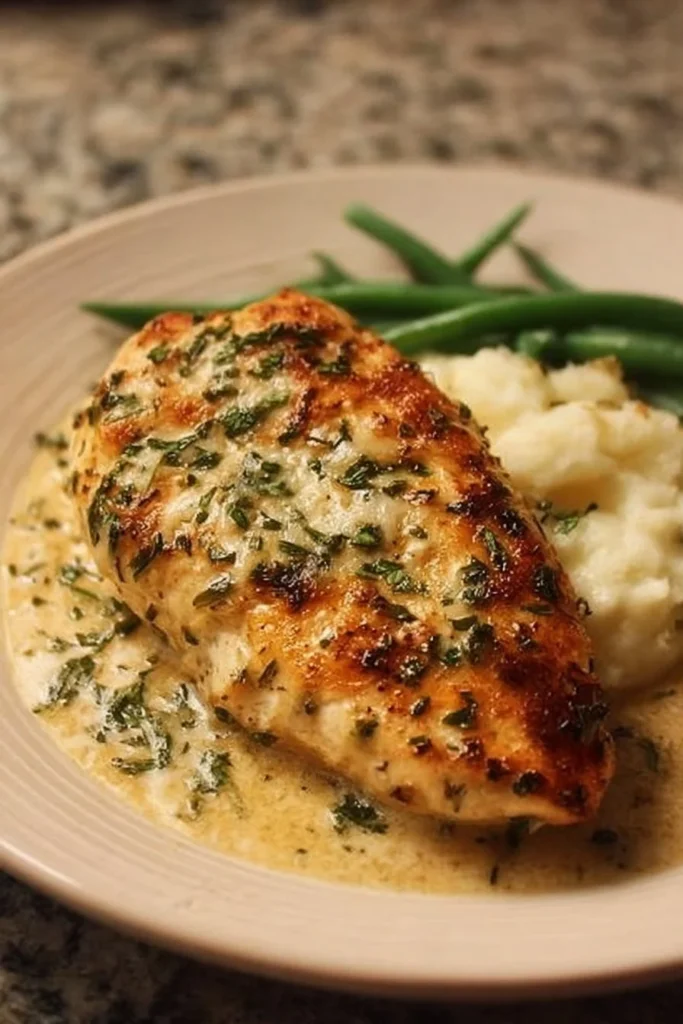 Creamy Garlic Parmesan Chicken Breast recipe with rich flavors and tender chicken