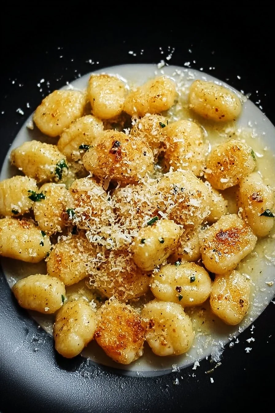 Creamy Garlic Butter Parmesan Gnocchi served in a bowl