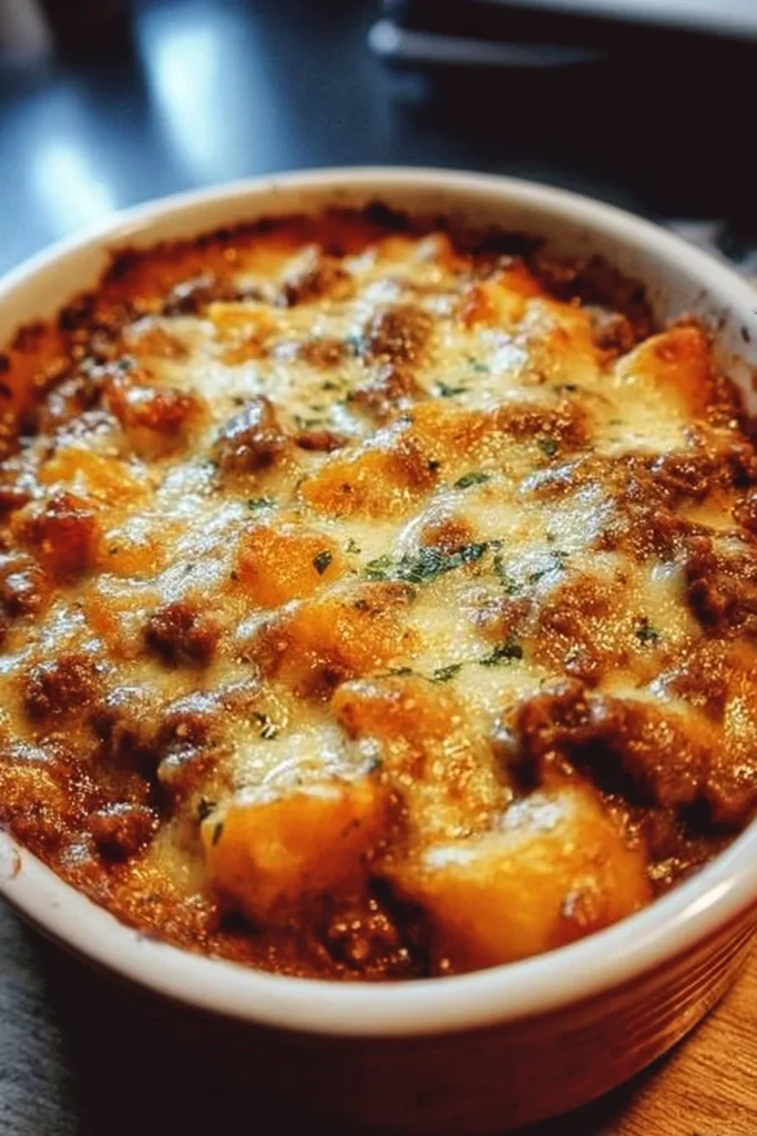Delicious Hobo Casserole with ground beef, vegetables, and potatoes