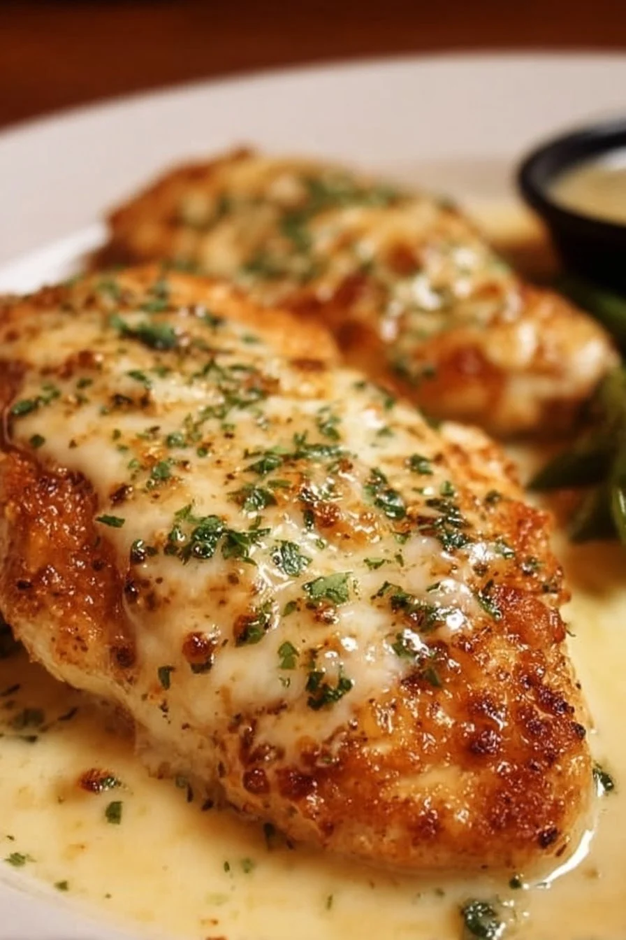Delicious Longhorn Steakhouse Parmesan Chicken served with tasty sides.