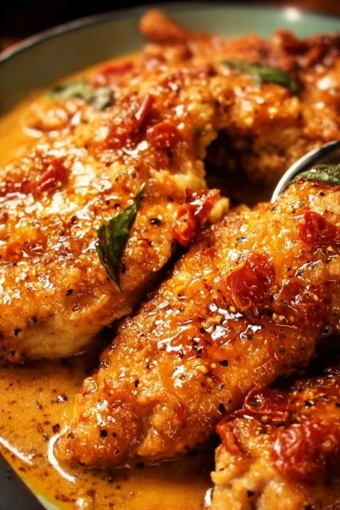 Delicious Marry Me Chicken served with herbs and cream sauce