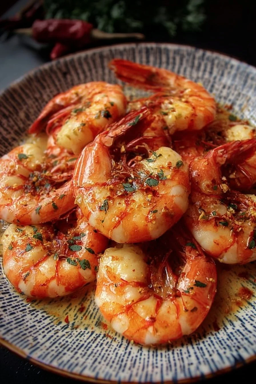Delicious Marry Me Shrimps served with fresh herbs and spices.
