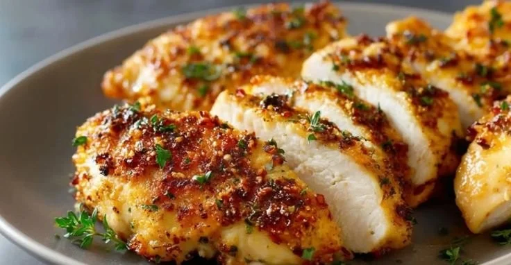 Juicy melt-in-your-mouth chicken breast on a plate