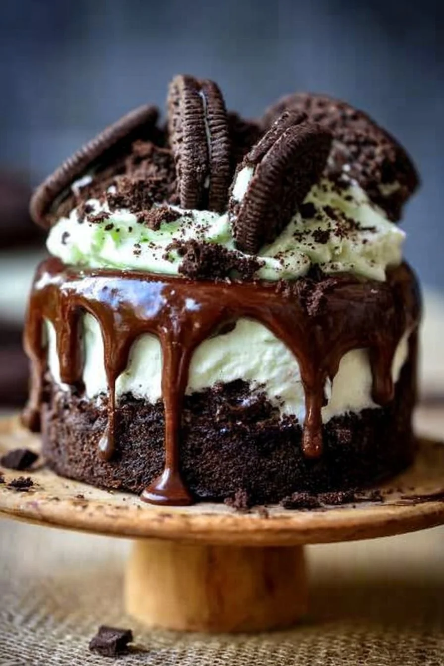 Delicious Oreo Dirt Cake layered with cream and cookie crumbs.