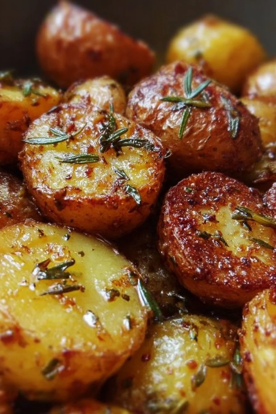 Delicious oven roasted potatoes served in a bowl, golden brown and crispy.