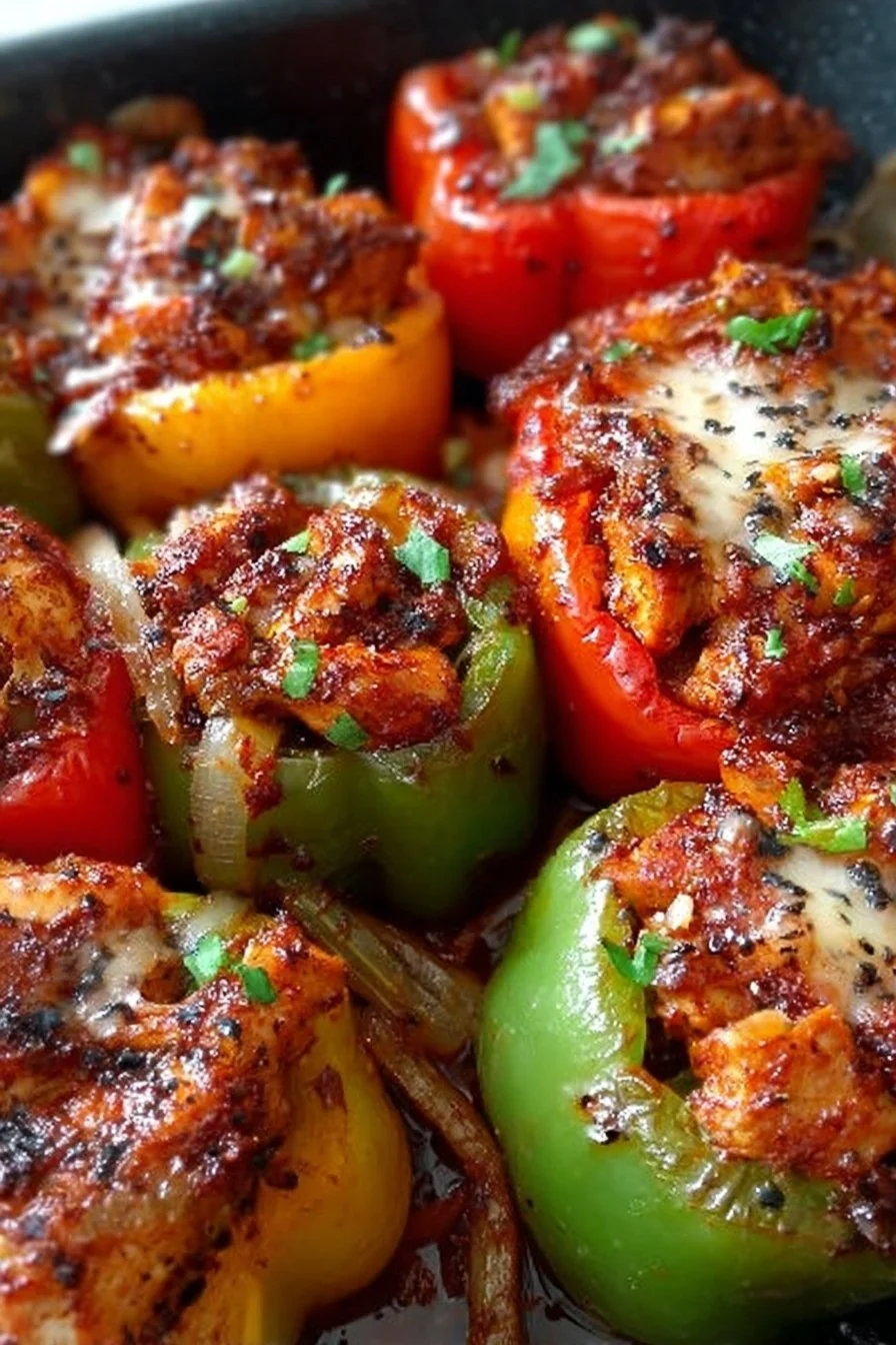 A variety of chicken dinner recipes including stuffed peppers and healthy dishes.