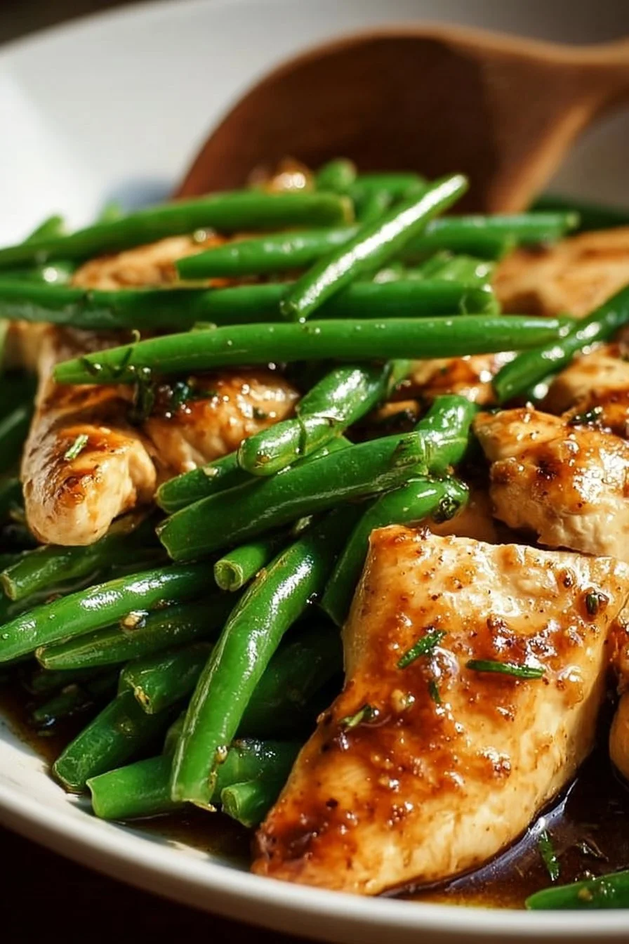 Quick chicken breast and green beans recipe for a healthy meal.