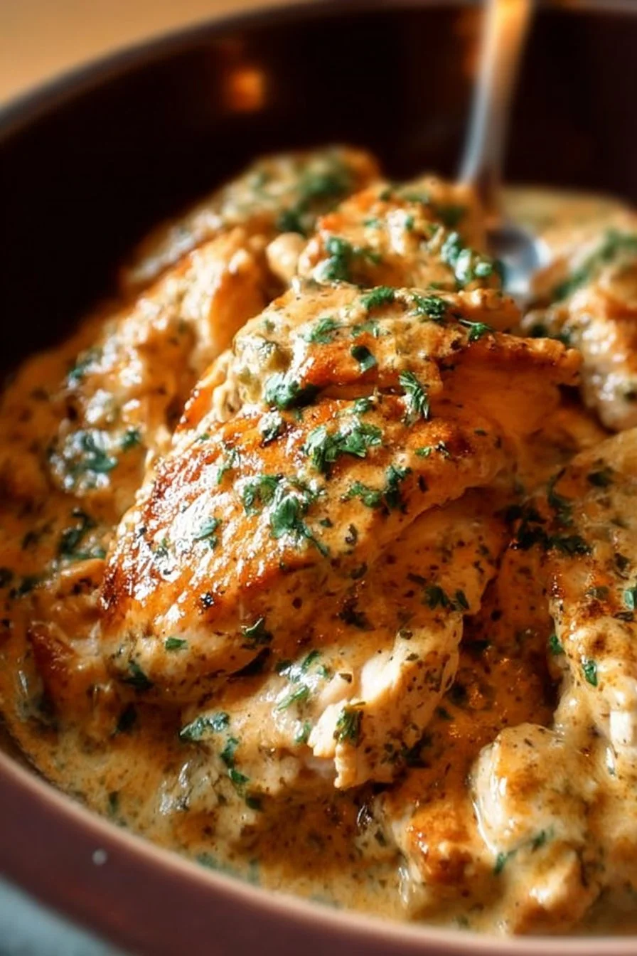 Delicious Ranch Chicken crock pot meal served with vegetables