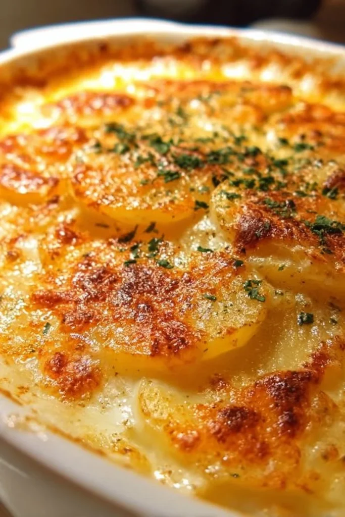 Ruth's Chris Potatoes au Gratin - a creamy, cheesy potato dish.