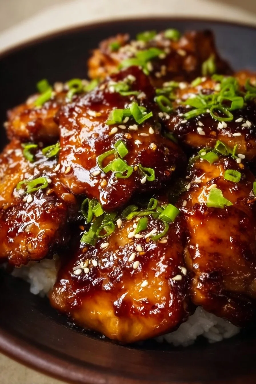 Slow cooker honey garlic chicken cooked to perfection with a rich glaze.
