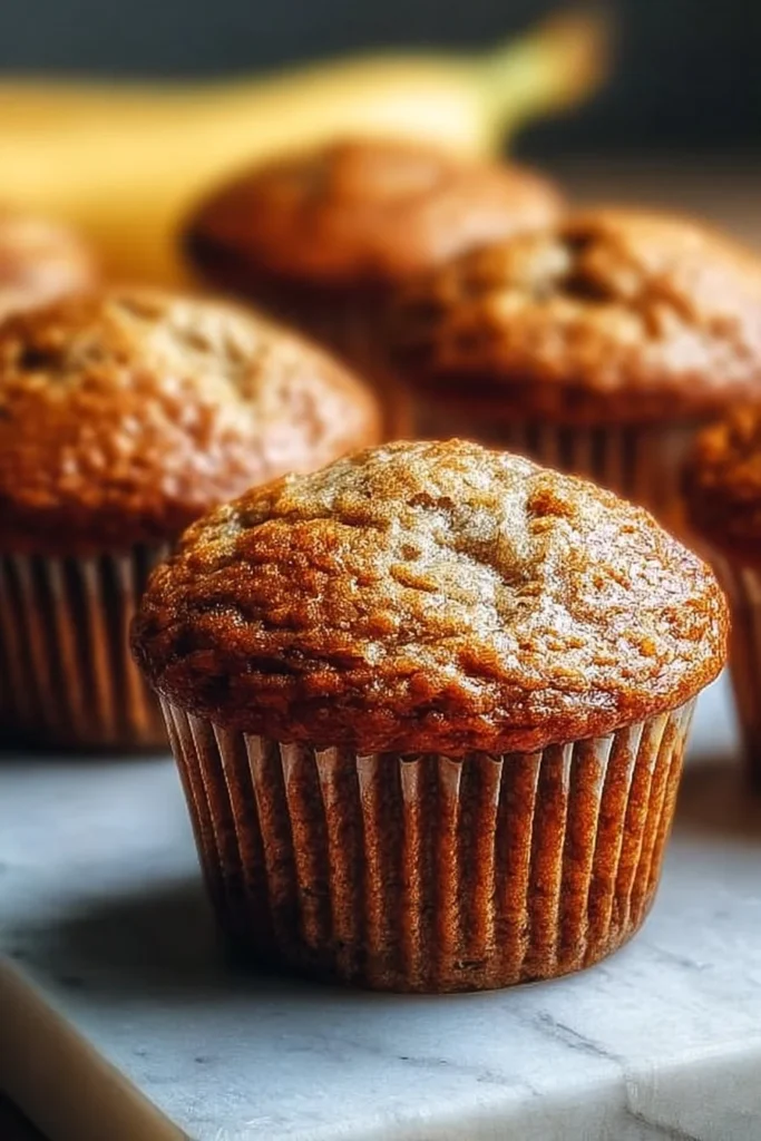 Delicious Greek Yogurt Banana Muffins fresh out of the oven