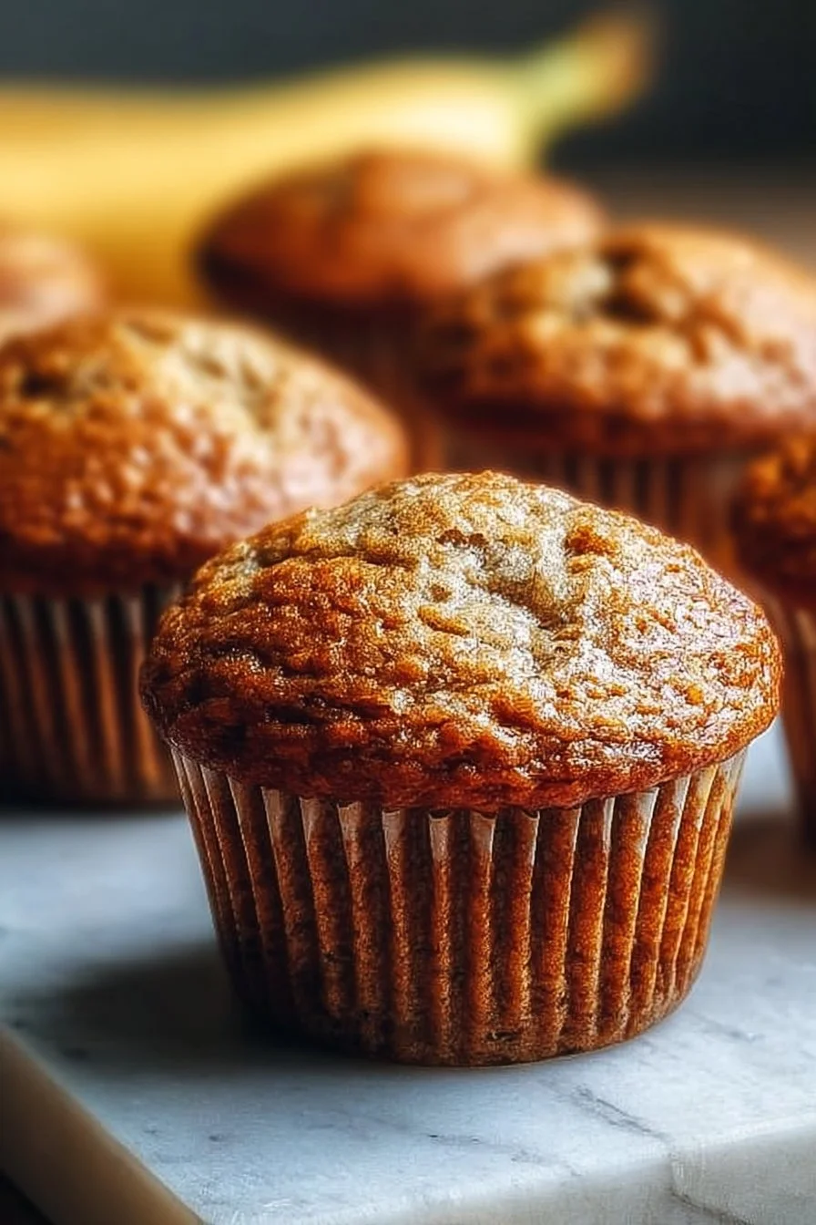 Delicious Greek Yogurt Banana Muffins fresh out of the oven
