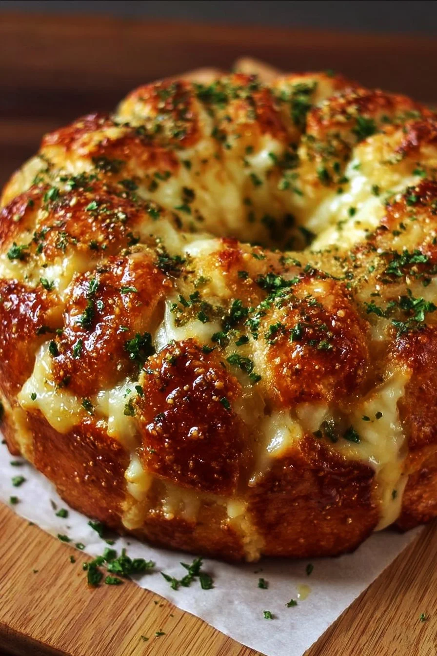 Delicious Chicken Alfredo Monkey Bread served on a plate.