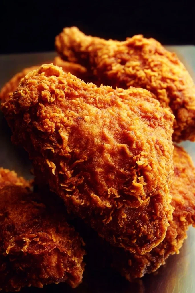 Deliciously crispy and golden fried chicken, served hot and fresh.