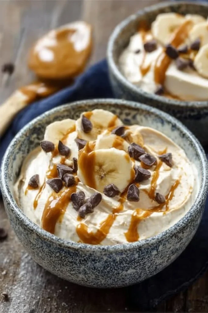 Delicious Peanut Butter Yogurt bowls garnished with fruit and nuts