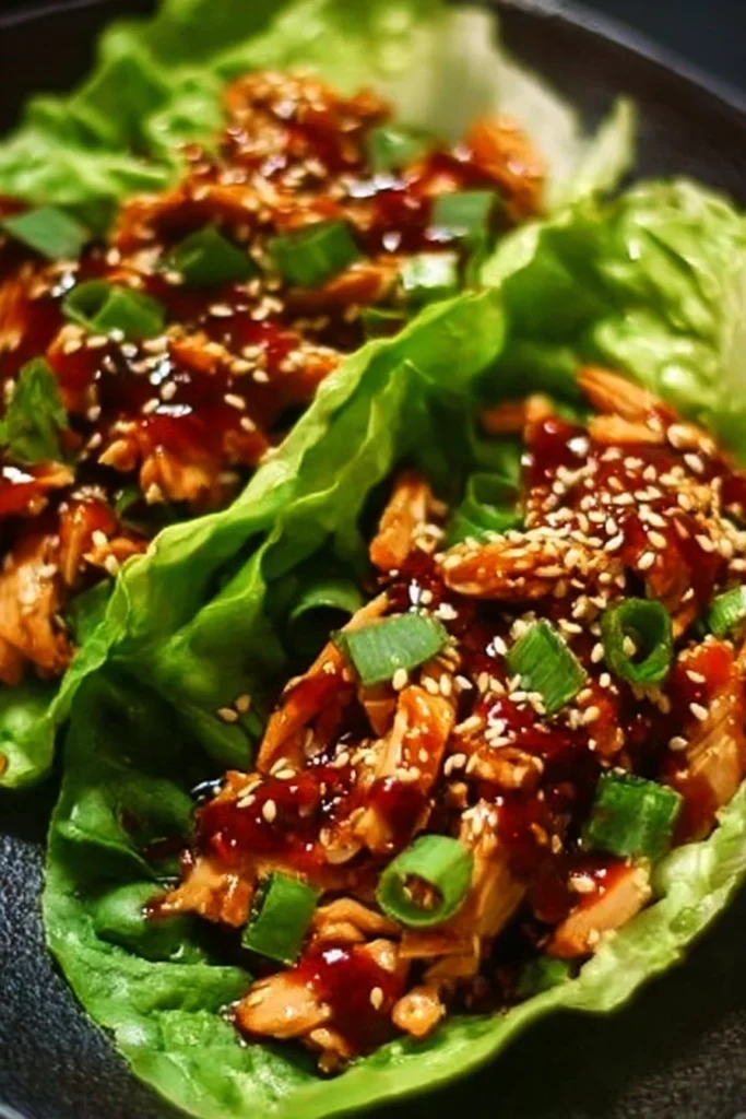 Delicious Teriyaki Chicken Lettuce Wraps served on a plate