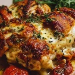Delicious Baked Tuscan Chicken with herbs and vegetables