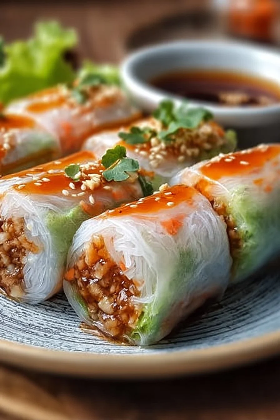 Big Mac Rice Paper Rolls filled with beef, lettuce, and special sauce.