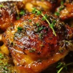 Bobby Flay's delicious chicken thighs recipe showcasing juicy, flavorful chicken.