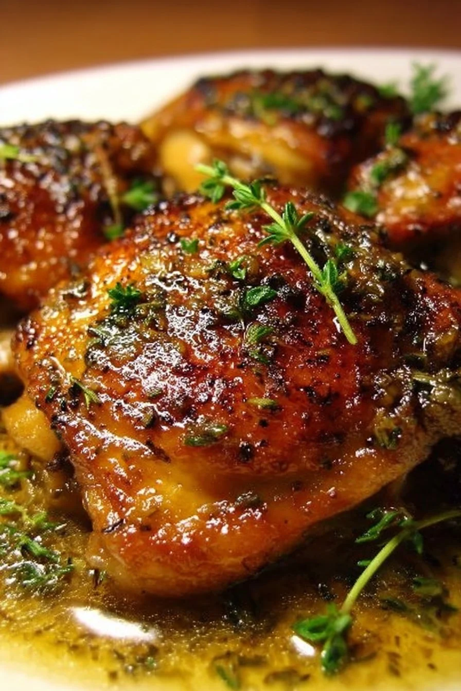 Bobby Flay's delicious chicken thighs recipe showcasing juicy, flavorful chicken.