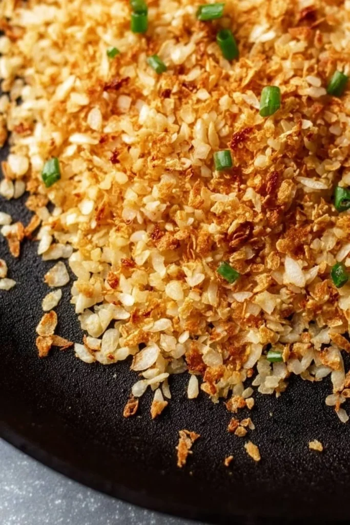 Bobby Flay's delicious crispy rice dish served in a bowl