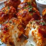 Buffalo Chicken Bombs with bacon and mozzarella for game day snacks