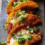Delicious cheesy spicy tacos topped with fresh ingredients and vibrant colors