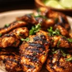 Homemade Chipotle Chicken served on a plate with fresh ingredients