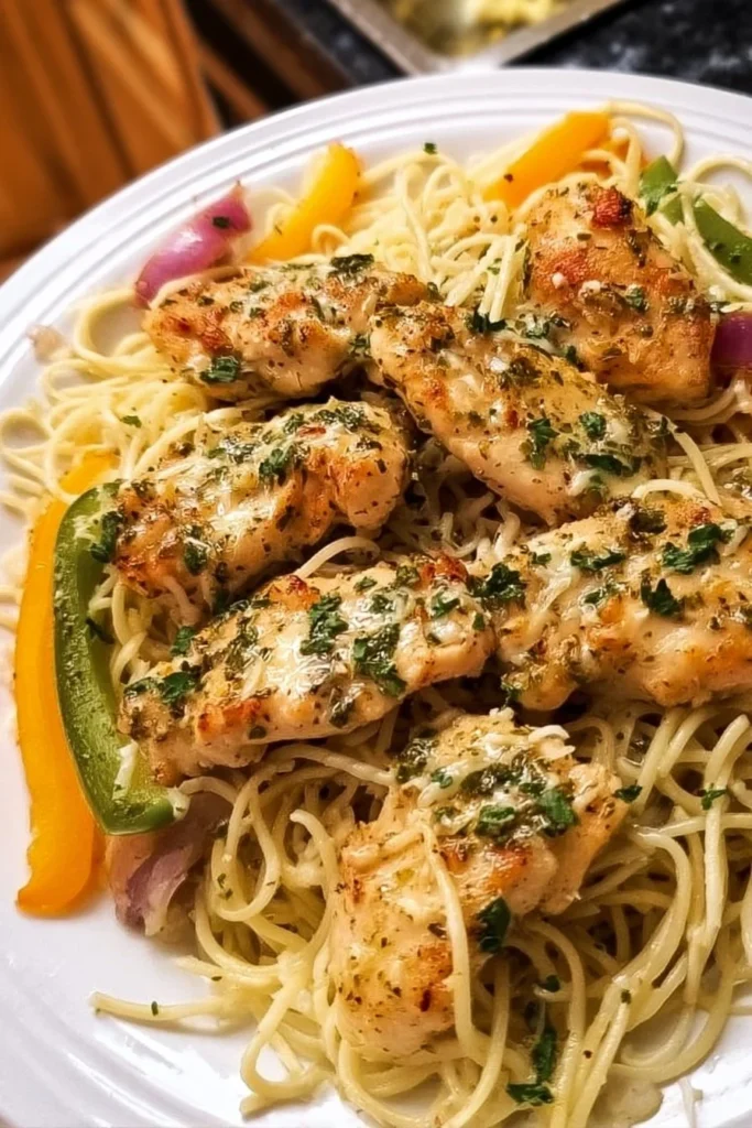Delicious Chicken Scampi inspired by Olive Garden recipe